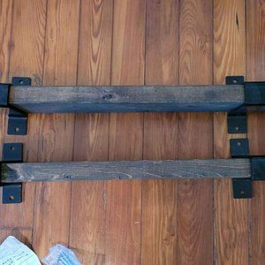 Natural Wood Floating Shelves - Set of 2